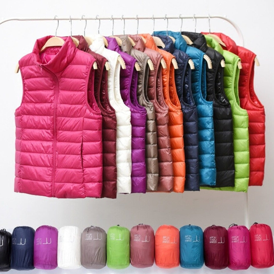 Stockholm Atelier™ | Galora - Ny väst med vita ankfjädrar